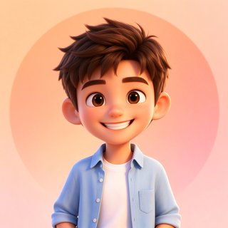 阳光暖男人设阿哲的Q版头像